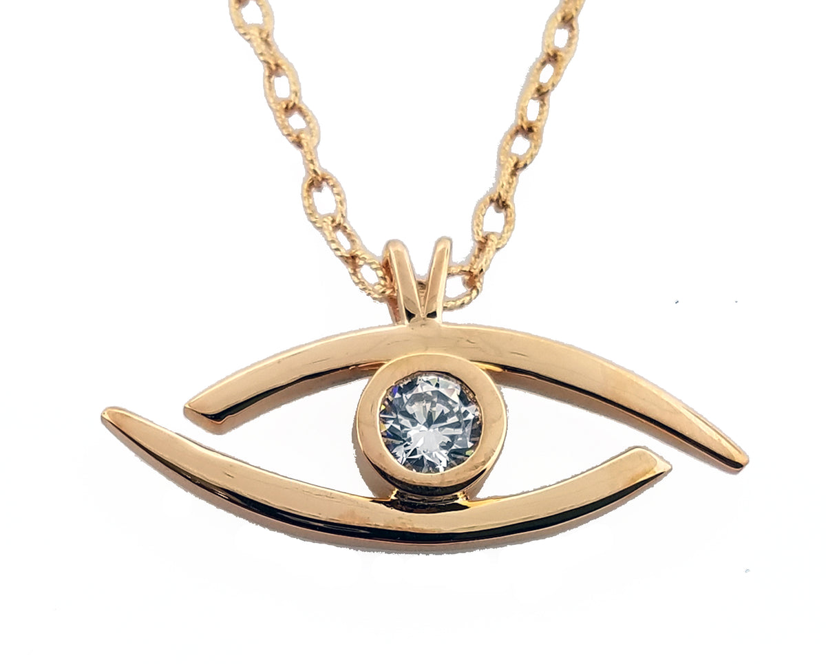 All Seeing Eye&quot; - Pure Silver Pendant Dipped In 18K Rose Gold - (Elect The Dead Inspired) w/Autographed Jewelry Box