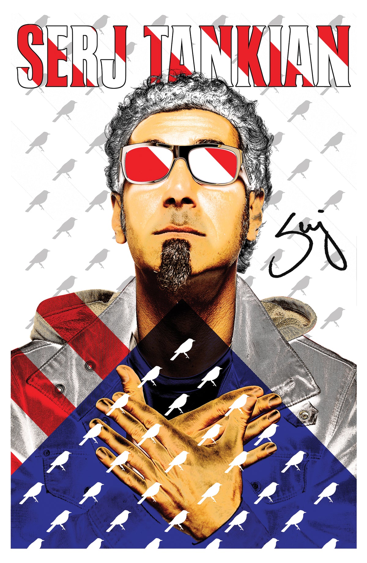 Serj and Stripes Promotional Poster - Autographed