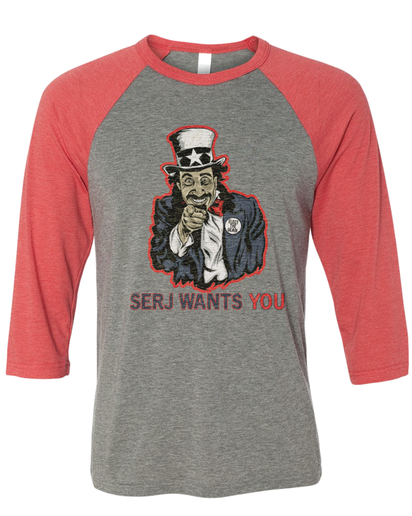 Men&#39;s | Serj Wants You | 3/4 Sleeve Baseball Tee