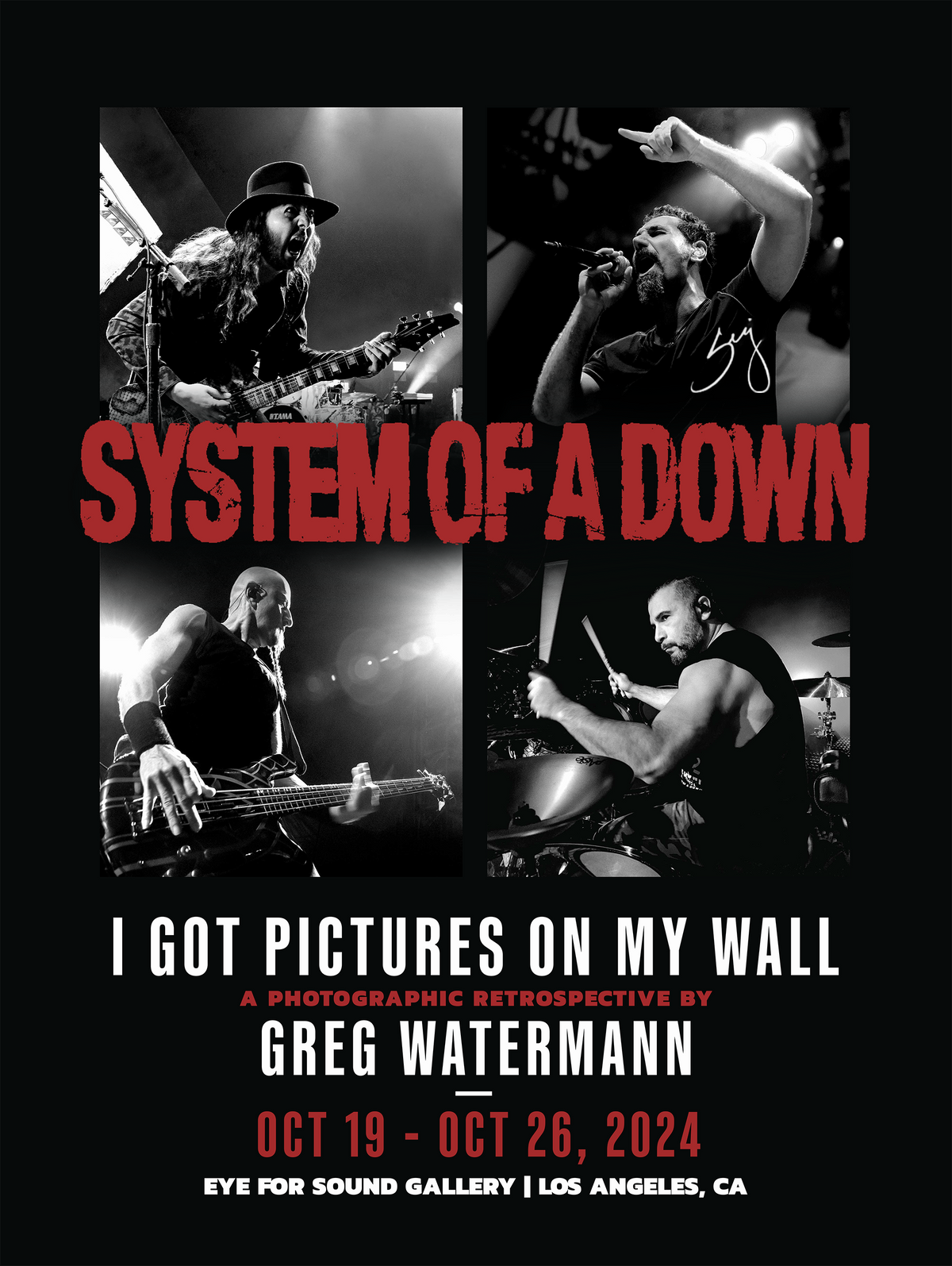 System Of A Down - Pictures On My Wall - SIGNED BY SERJ - Limited Edition Event Poster