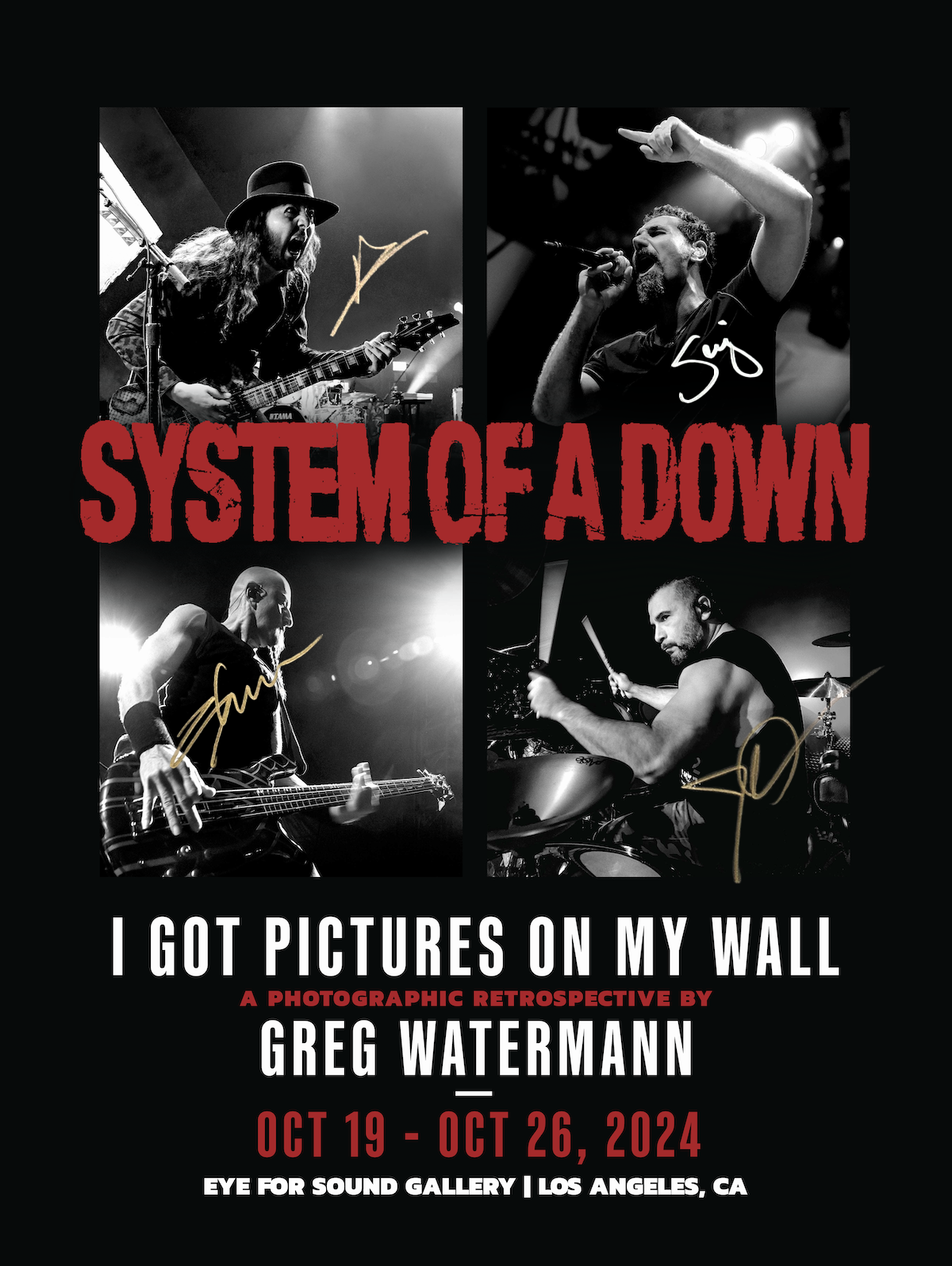 System Of A Down - Pictures On My Wall - SIGNED Limited Edition Event Poster