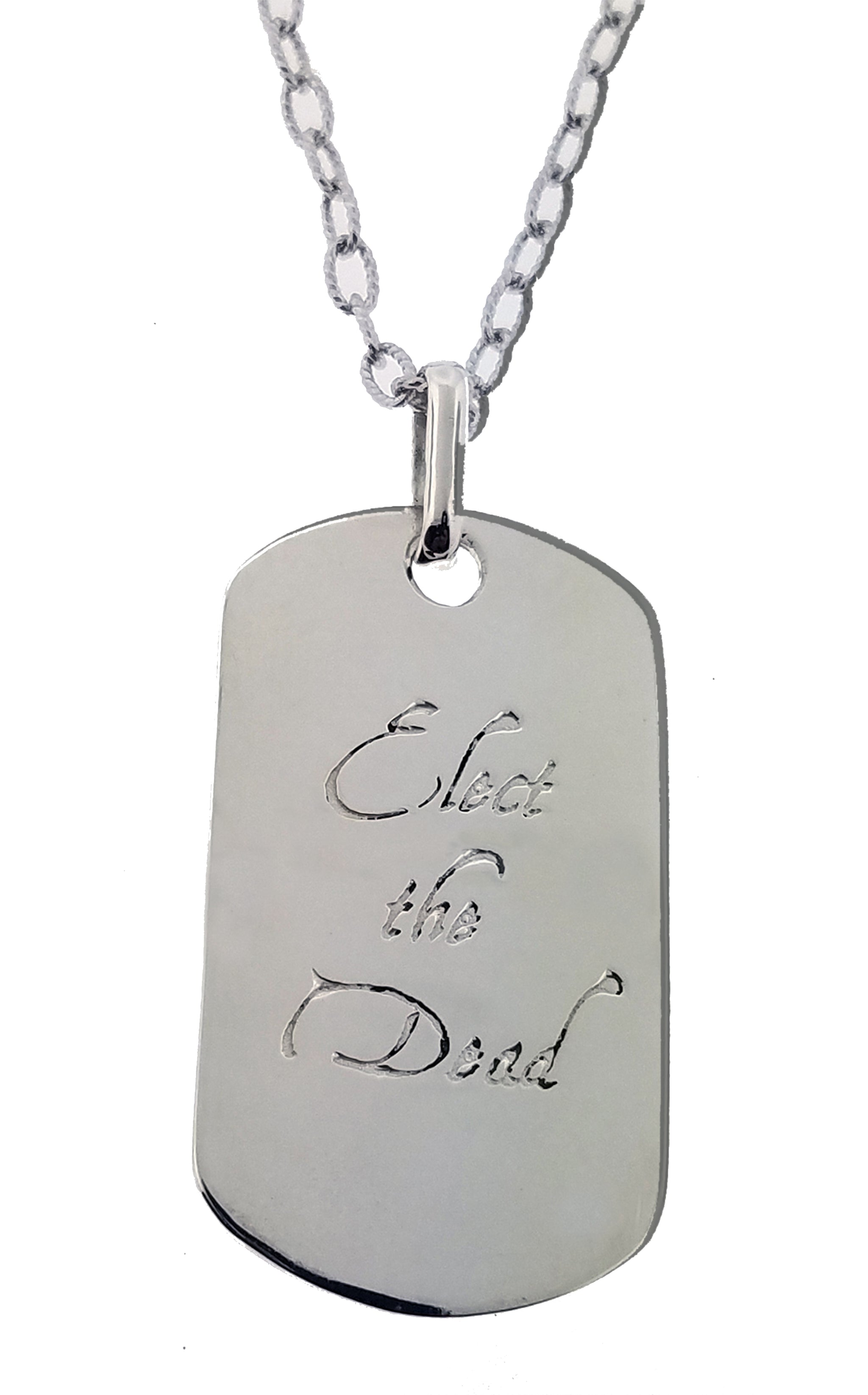 Clockwork 18-Karat White Gold Full Diamond Dog Tag