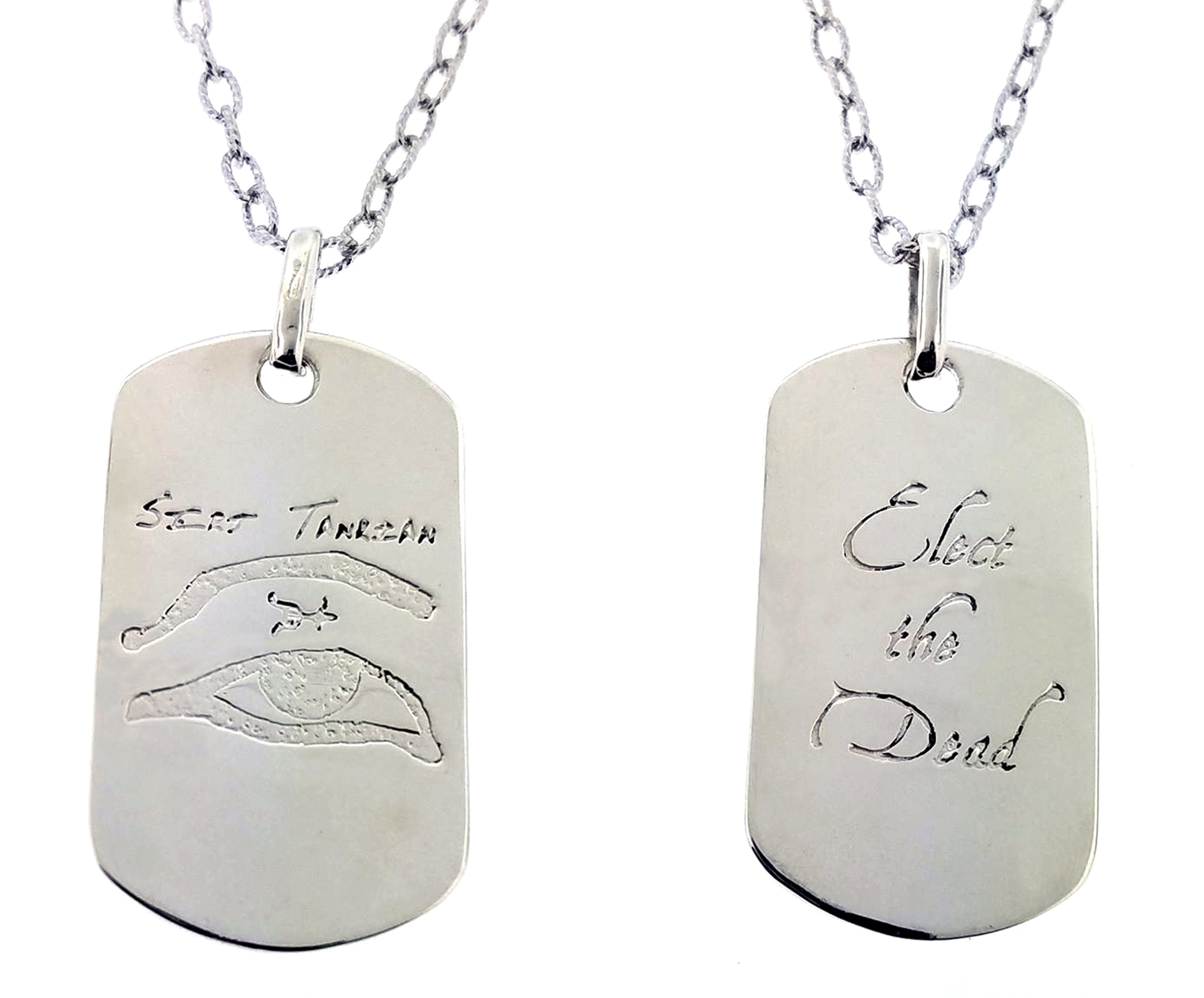 Elect The Dead - Dog Tag - Pure Silver Pendant Dipped In 18K